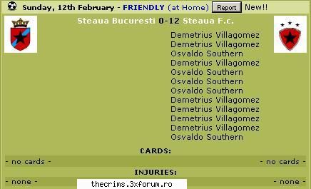 gasit fotball manager marfa (parerea mea full timefinal score: steaua bucuresti: steaua f.c.: value: